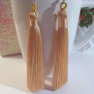 Dramatic Blonde Tassel Earrings